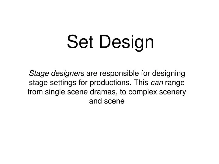 set design