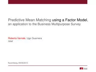 Predictive Mean Matching using a Factor Model ,