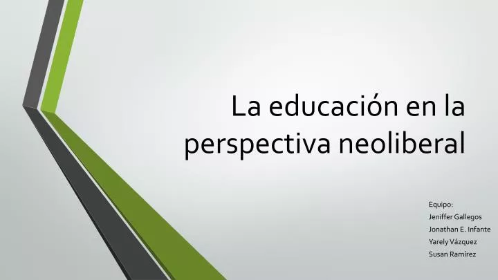 la educaci n en la perspectiva neoliberal