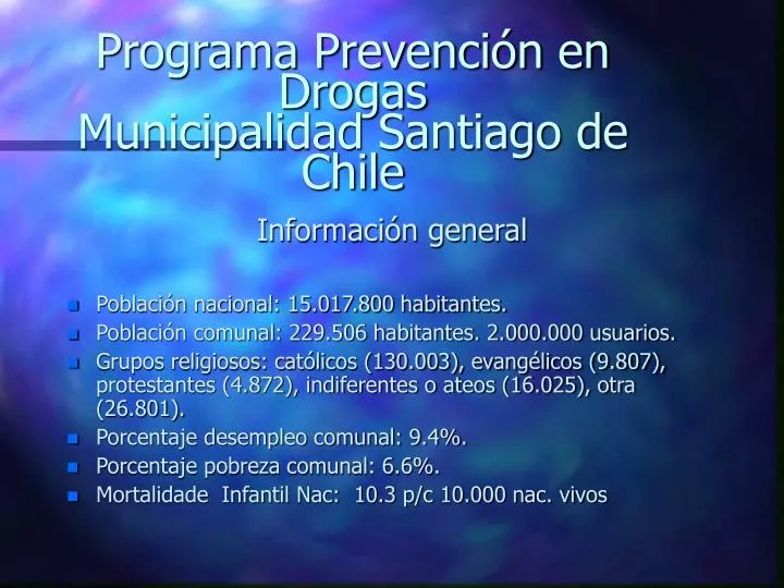 programa prevenci n en drogas municipalidad santiago de chile