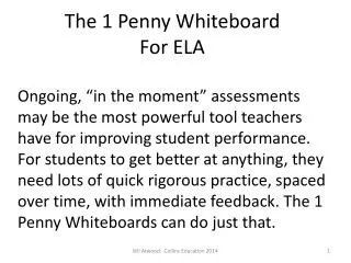 The 1 Penny Whiteboard For ELA