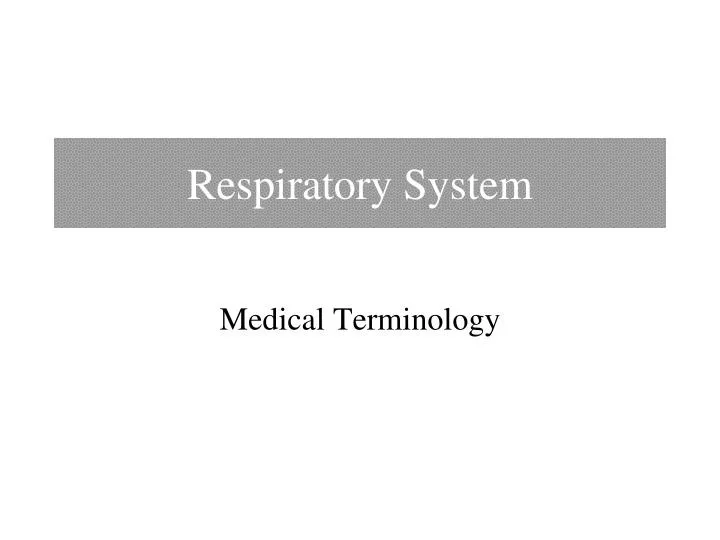 respiratory system