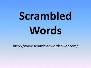 Scrambled Words scrambledwordsolver/