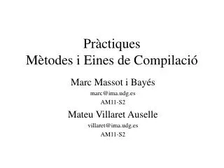 pr ctiques m todes i eines de compilaci