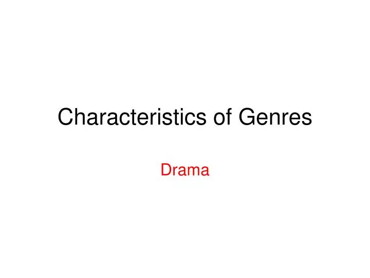 characteristics of genres