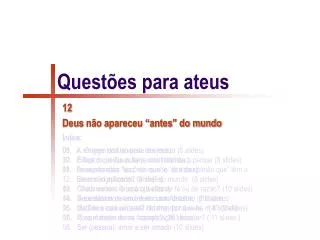 quest es para ateus