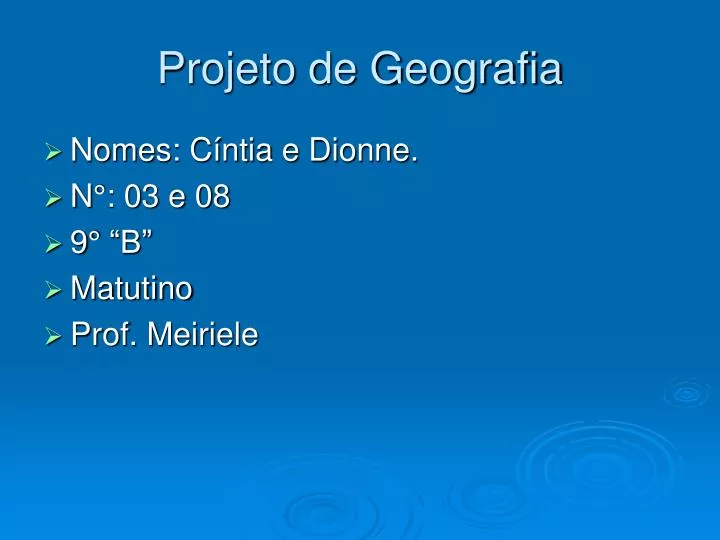 projeto de geografia