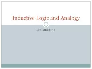 Inductive Logic and Analogy