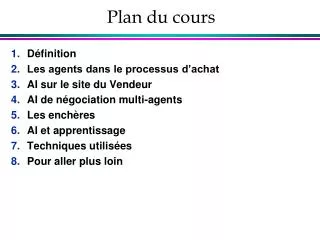 plan du cours