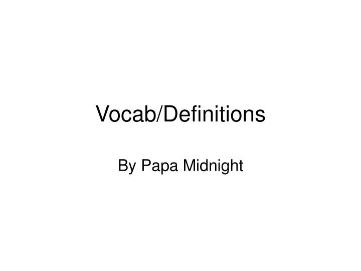 vocab definitions