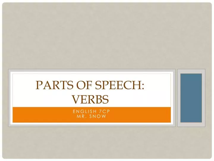 parts of speech verbs