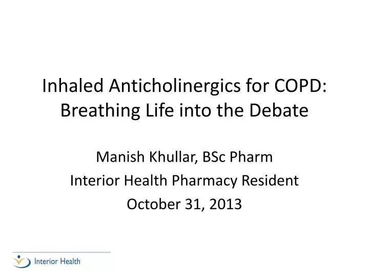 inhaled anticholinergics for copd breathing life into the debate