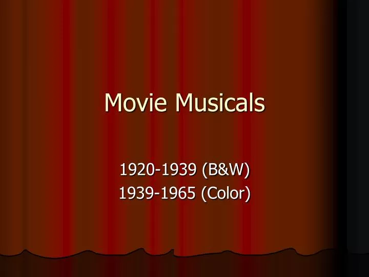 movie musicals