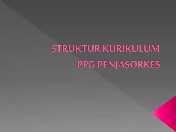 struktur kurikulum ppg penjasorkes