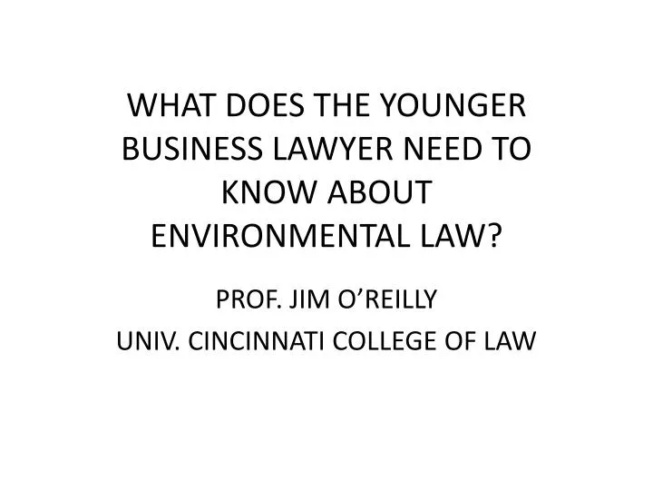 what does the younger business lawyer need to know about environmental law