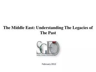 The Middle East: Understanding The Legacies of The Past