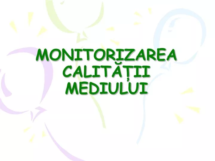 monitorizarea calit ii mediului