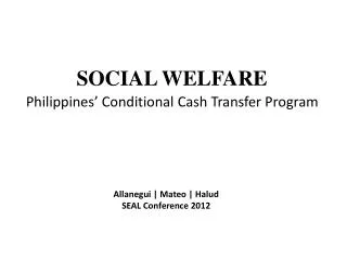 SOCIAL WELFARE