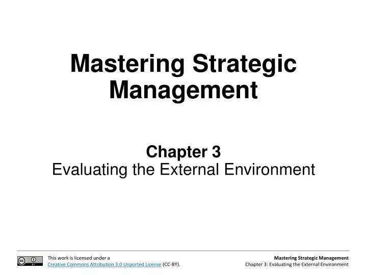 mastering strategic management chapter 3 evaluating the external environment