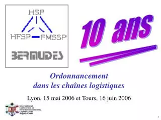 ordonnancement dans les cha nes logistiques
