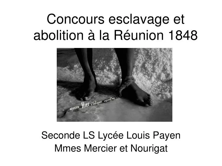 concours esclavage et abolition la r union 1848