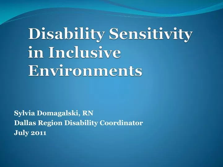 disability sensitivity in inclusive environments