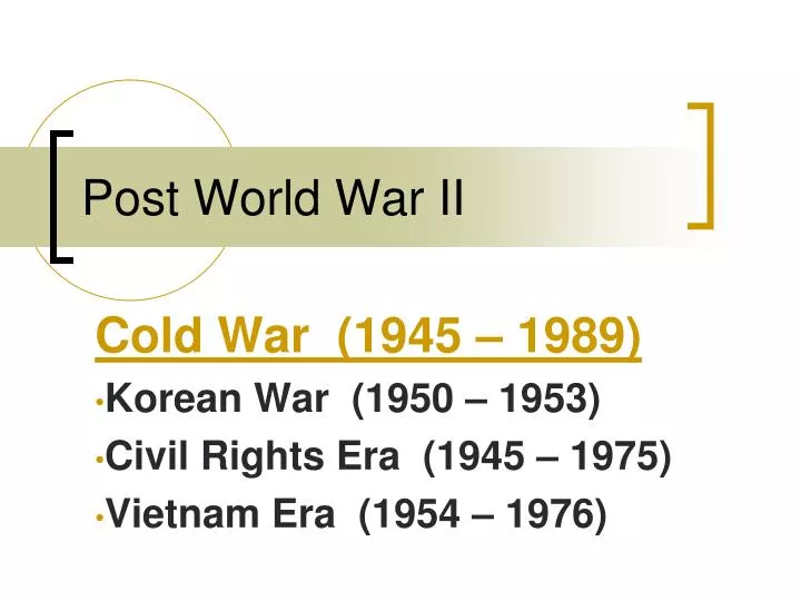 post world war ii