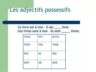 les adjectifs possessifs