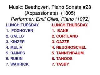 Music: Beethoven, Piano Sonata #23 (Appassionata) (1805) Performer: Emil Giles, Piano (1972)