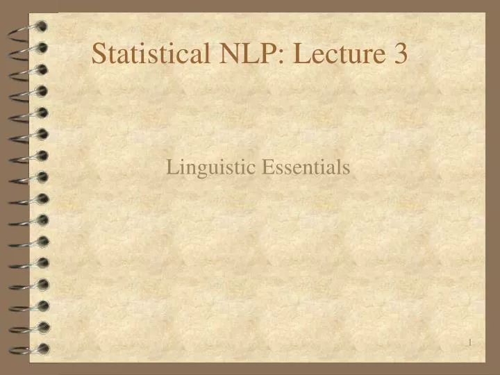 statistical nlp lecture 3