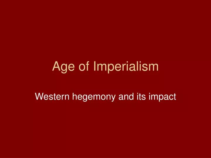 age of imperialism