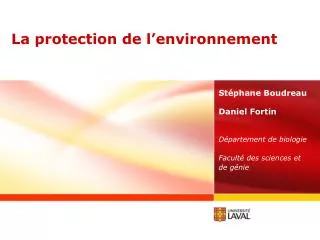 la protection de l environnement