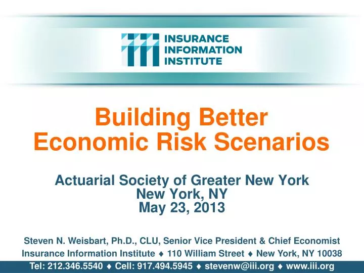 building better economic risk scenarios