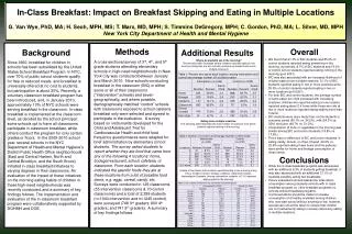 In-Class Breakfast: Impact on Breakfast Skipping and Eating in Multiple Locations