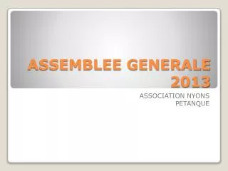assemblee generale 2013