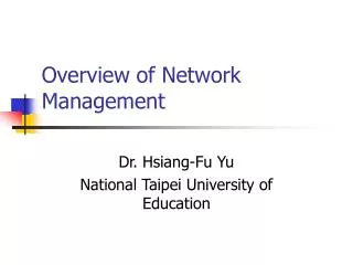 Overview of Network Management