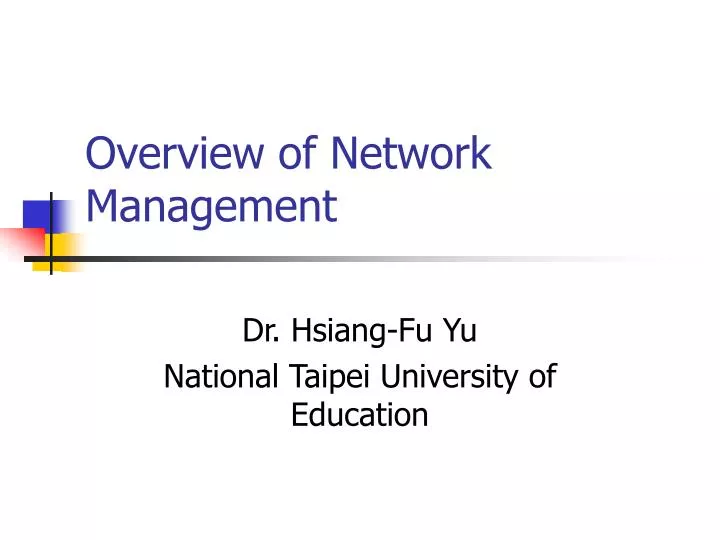 overview of network management