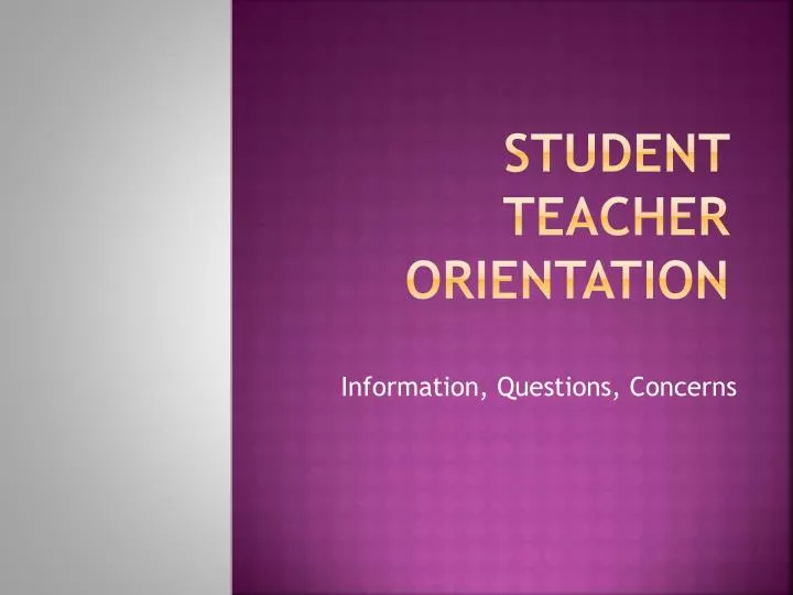 student teacher orientation