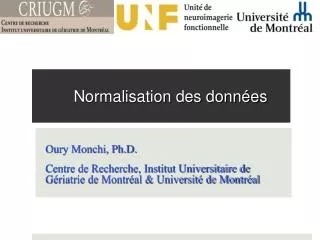 normalisation des donn es