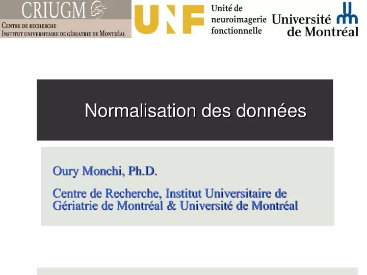 normalisation des donn es