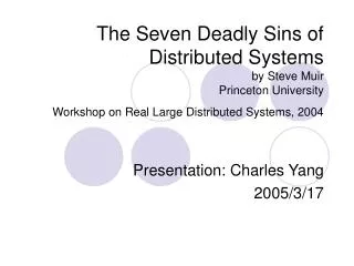 Presentation: Charles Yang 2005/3/17