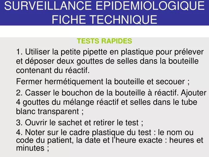 surveillance epidemiologique fiche technique