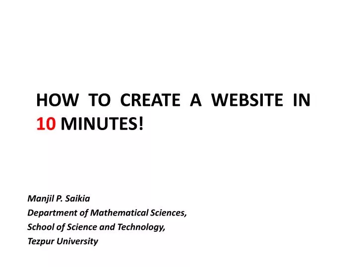 how to create a website in 10 minutes