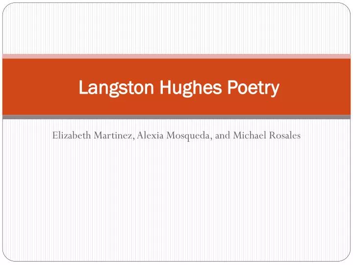 langston hughes poetry