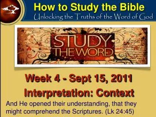 How to Study the Bible