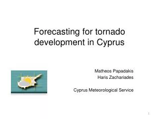 Forecasting for tornado development in Cyprus