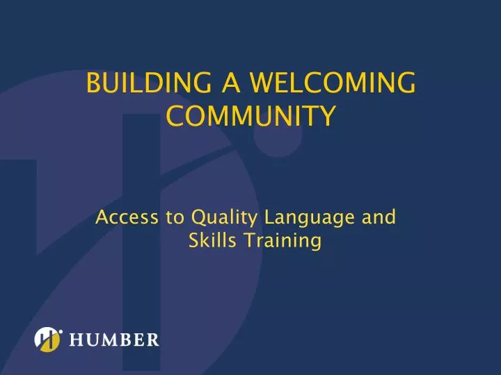 building a welcoming community