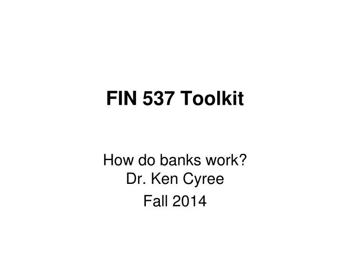 fin 537 toolkit