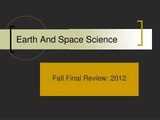 Earth And Space Science