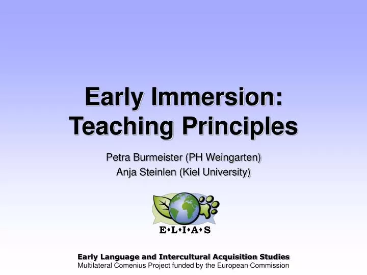 early immersion teaching principles